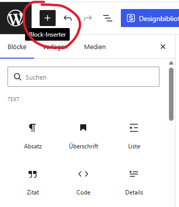 Editor öffnen, um einen Testbeitrag anzulegen